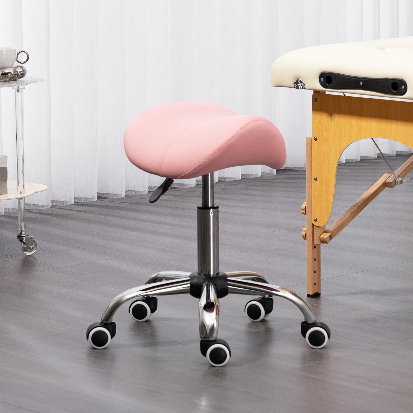 Tabouret selle ergonomique à roulettes réglable