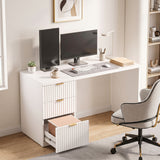Bureau d'ordinateur avec tiroirs et caisson réversible 120 x 50 cm