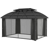 Gazebo de jardin double toit polycarbonate cadre aluminium