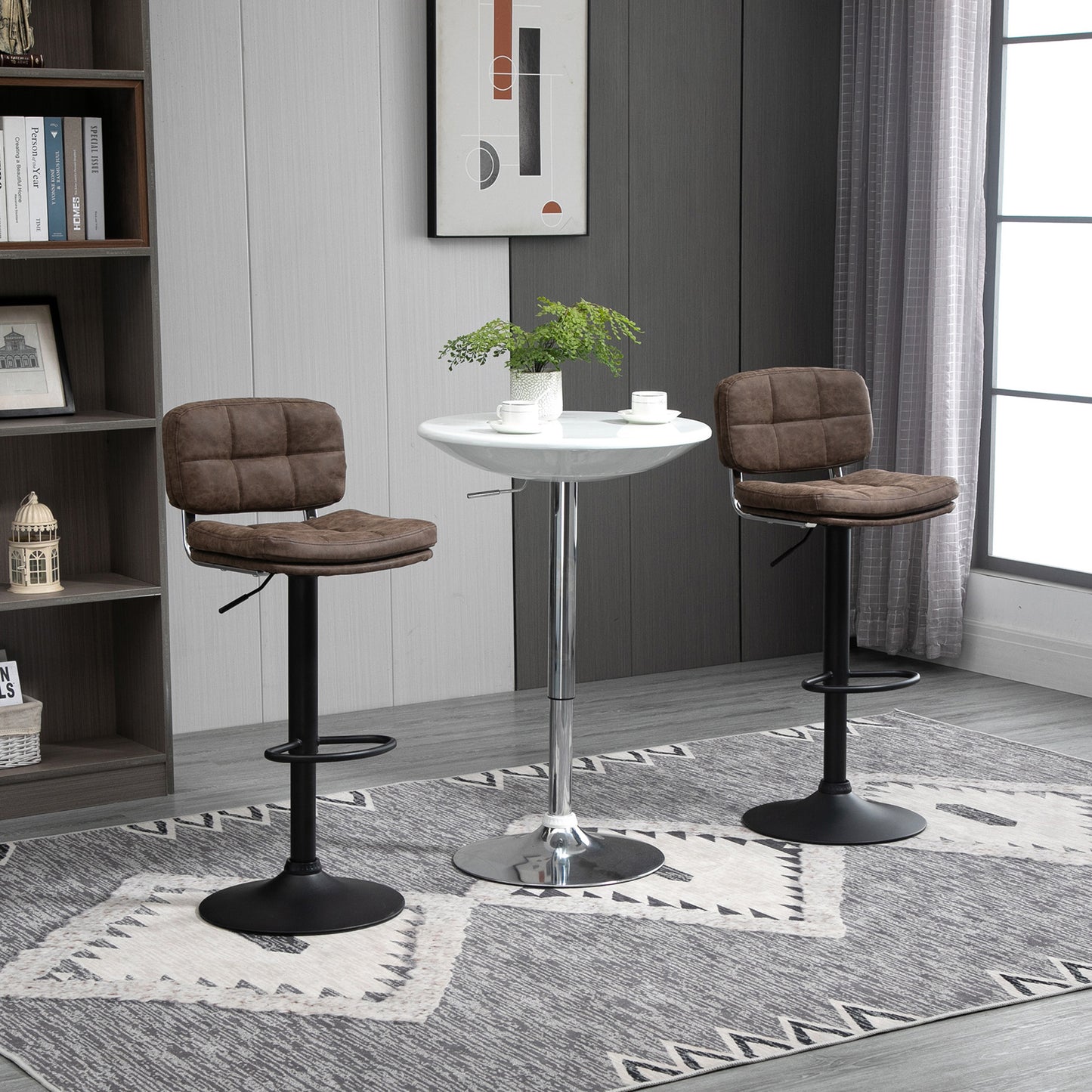 Tabourets de bar pivotants hauteur ajustable avec dossier ensemble 2