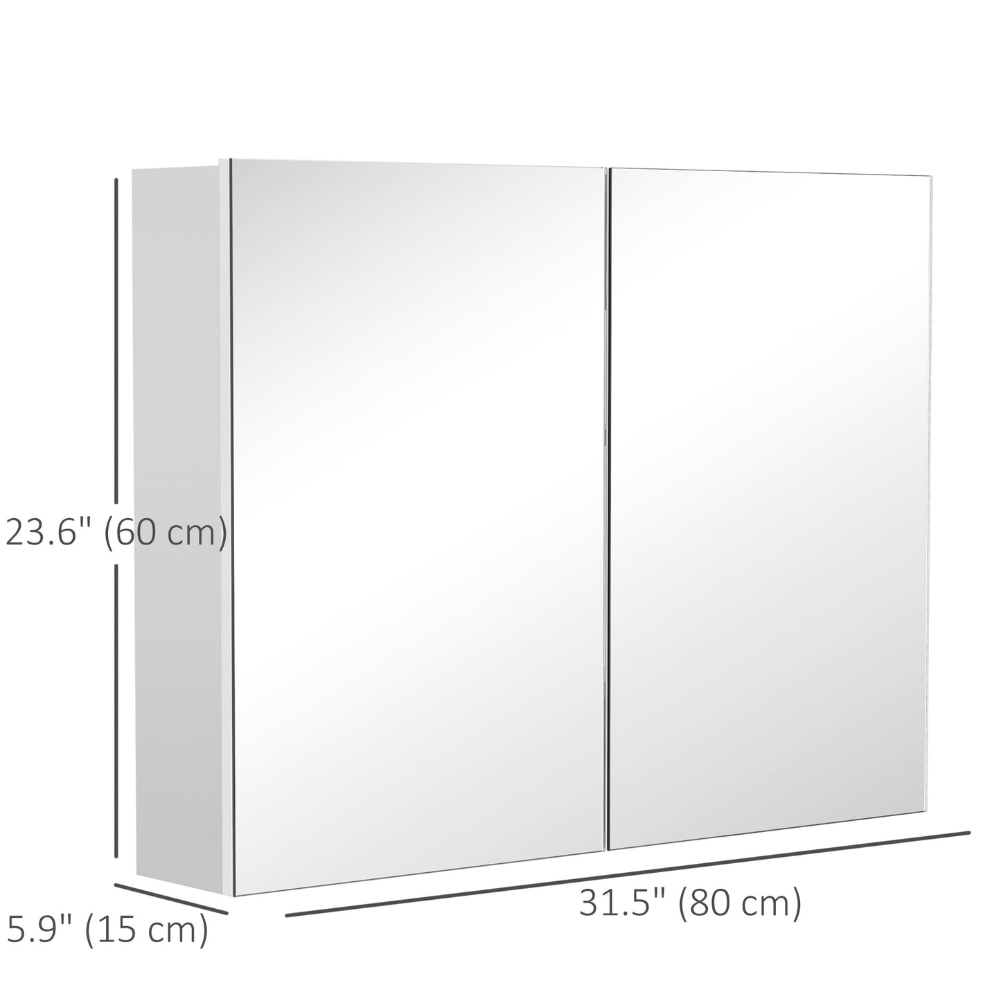 Armoire murale salle de bain miroir double portes