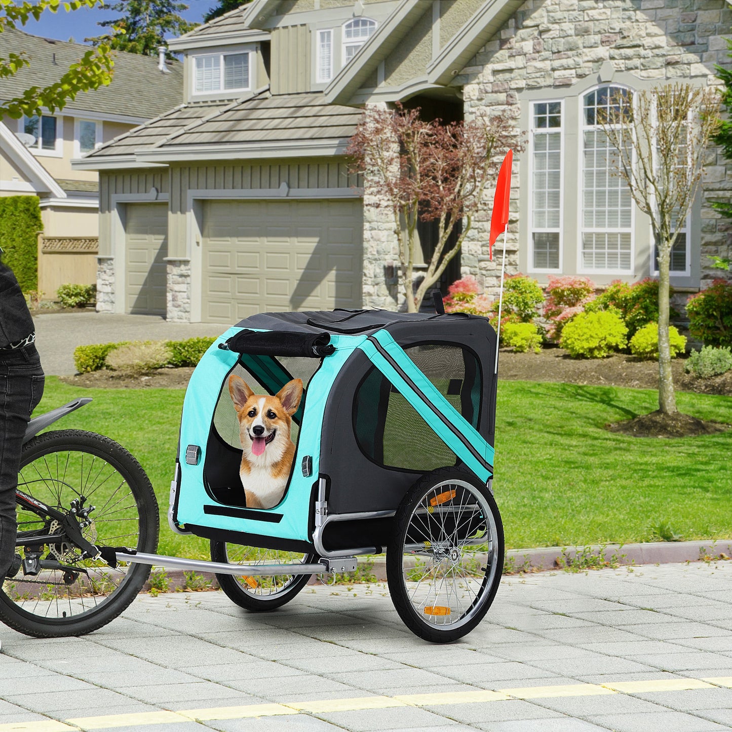 Remorque vélo pour chien avec 3 entrées