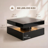 Table basse LED 2 niveaux haute brillance