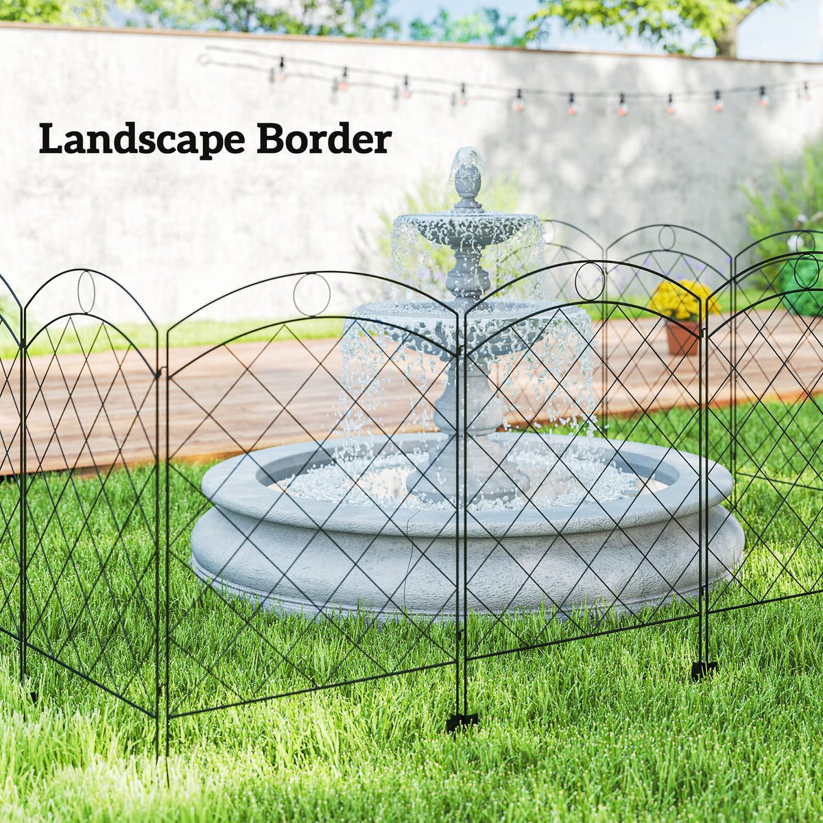 Clôture décorative de jardin — pack de 4, barrière anti-animaux