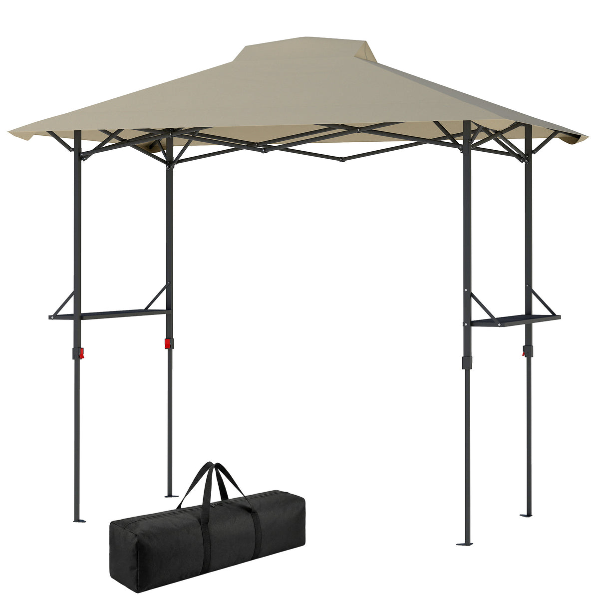 Gazebo de barbecue escamotable UPF 50+ avec 2 tablettes