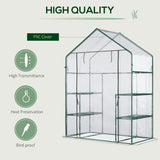 Serre de jardin walk-in 4 tablettes porte à rouleau