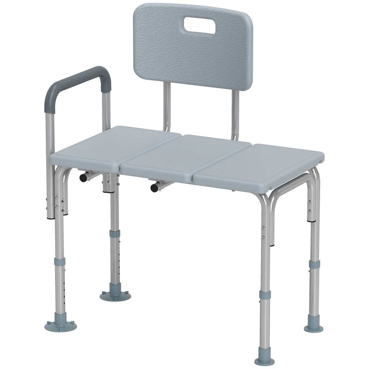 Banc de douche réglable en aluminium avec accoudoirs