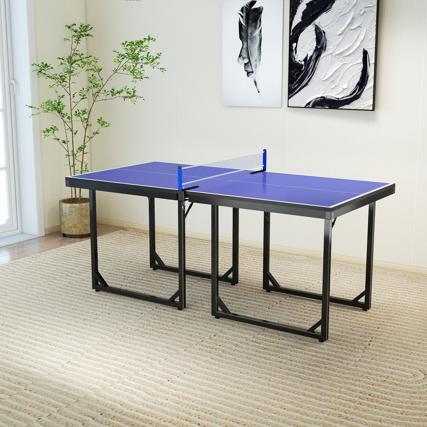 Table de ping-pong pliante compacte multiusage 6x3pi