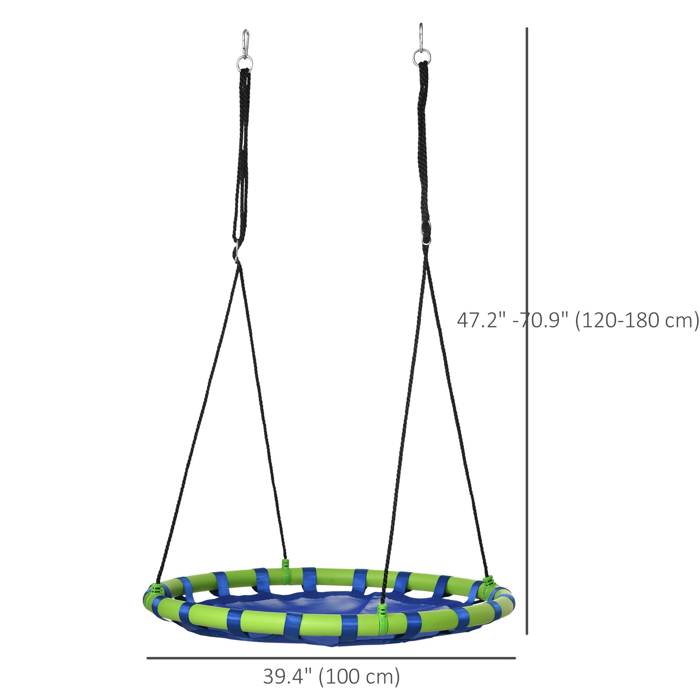 Balançoire soucoupe ronde pour enfants — capacité 150 kg