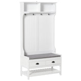 Banc d'entrée avec crochets, tiroirs et rangement à chaussures