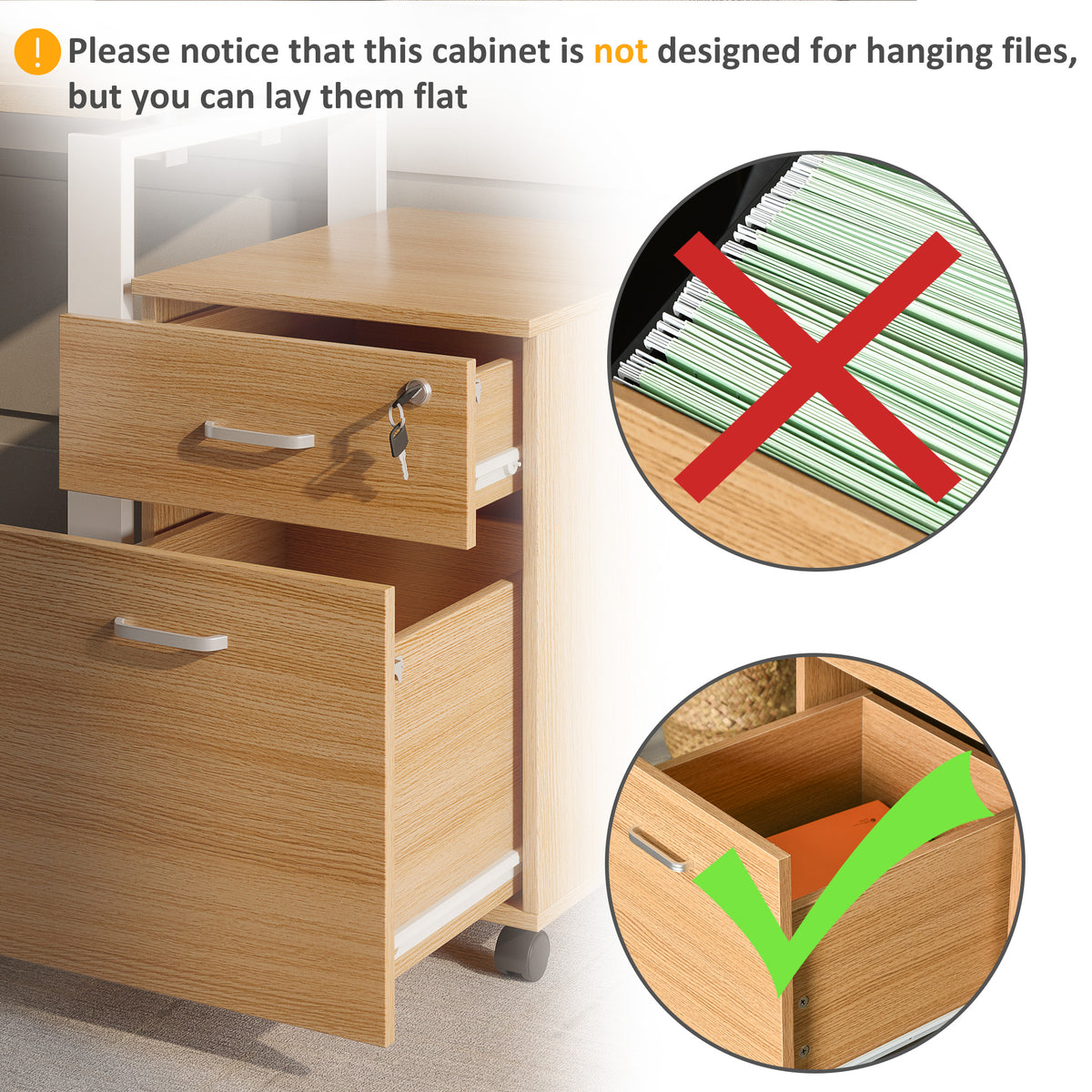 Caisson de bureau mobile verrouillable