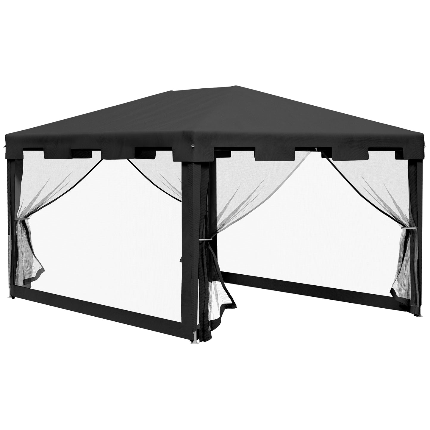 Gazebo Outsunny 10×13 pi avec Murs Moustiquaire - Tente de Jardin