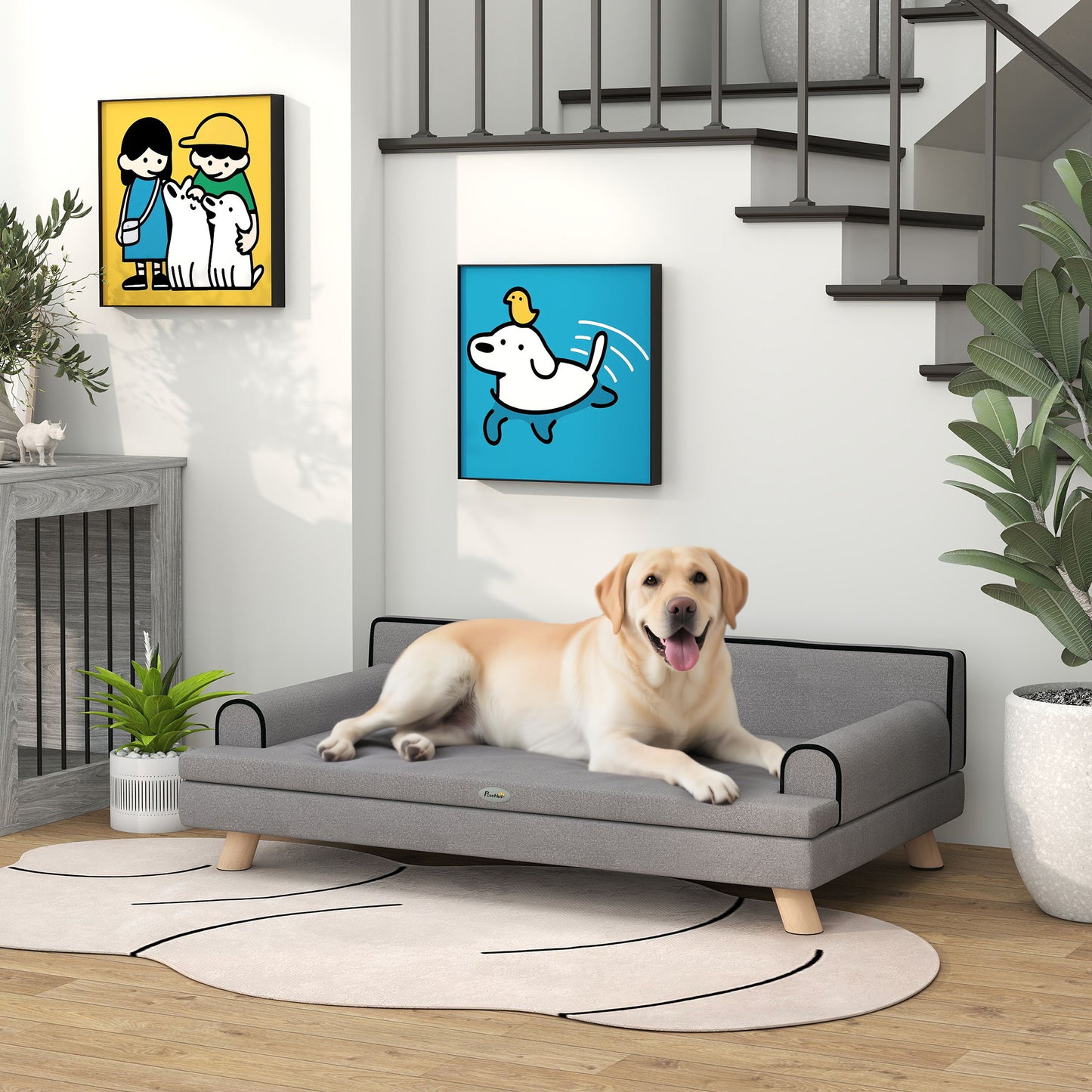 Canapé pour chien surélevé avec coussin lavable