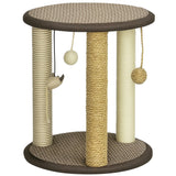Arbre à chat compact avec jouets suspendus
