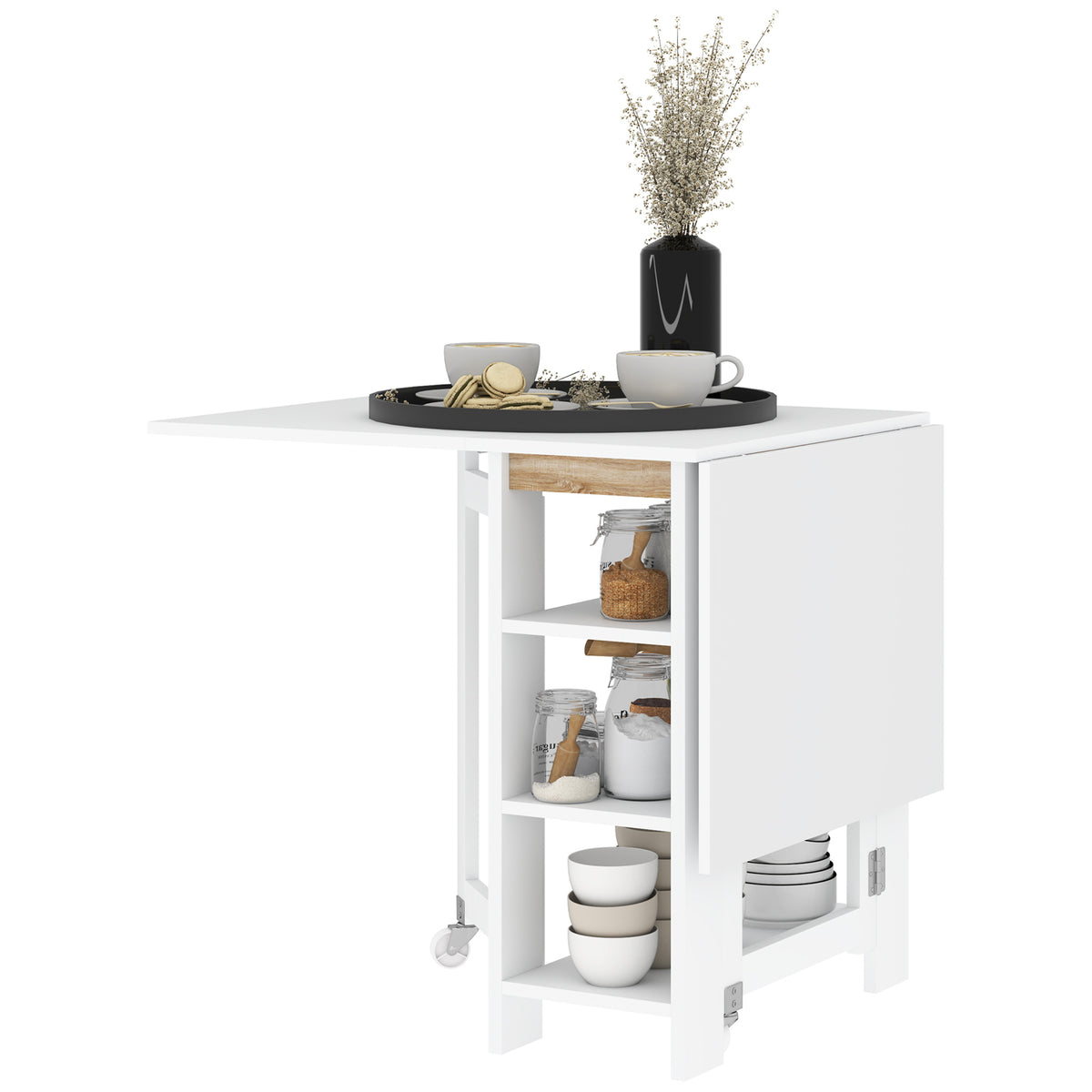 Table à manger pliante avec rangement et abattants