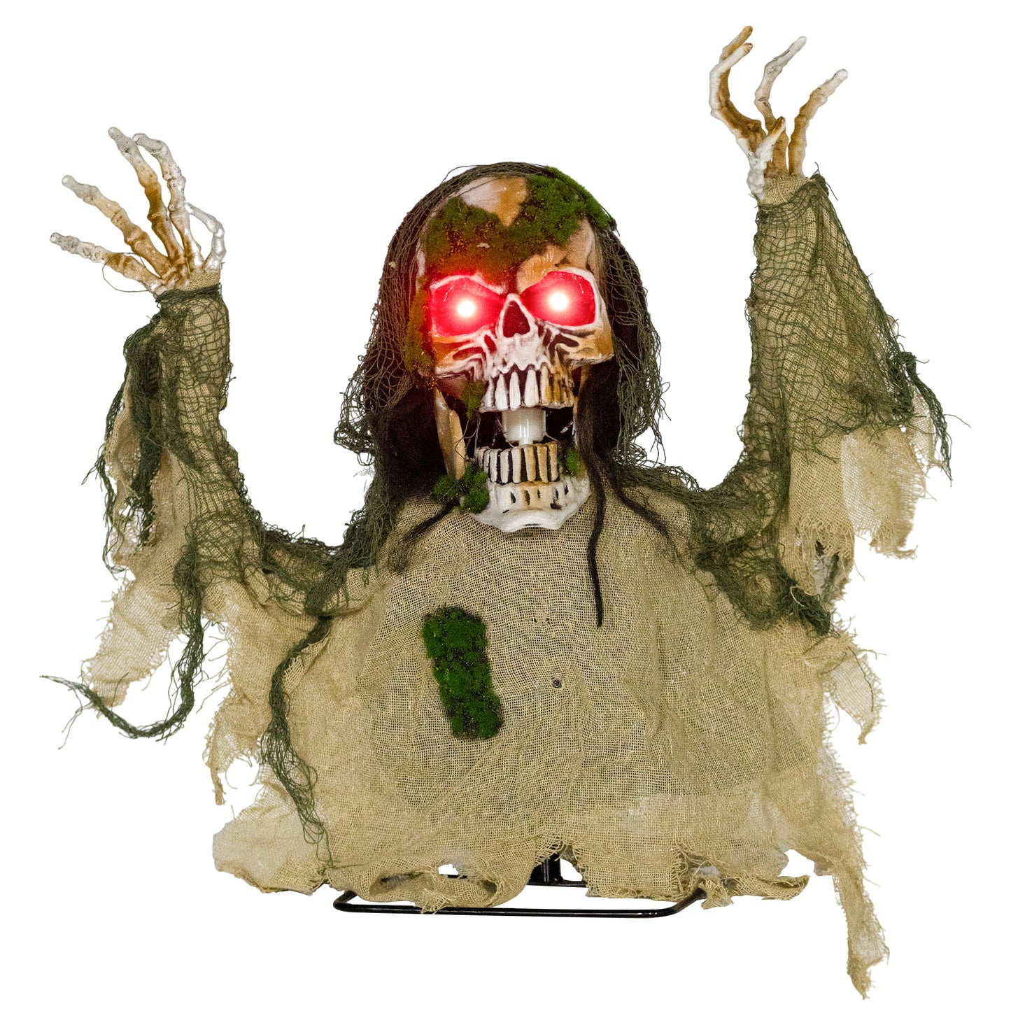 Squelette animé Halloween yeux LED lumineux