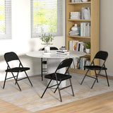Chaises pliantes rembourrées en lin synthétique — lot de 4