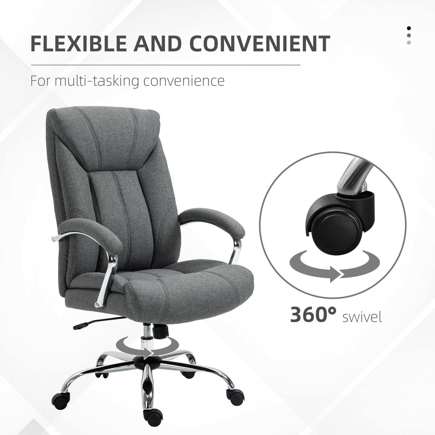 Chaise de bureau ergonomique pivotante dossier haut