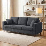 Sofa 3 places siège large et profond en velours côtelé