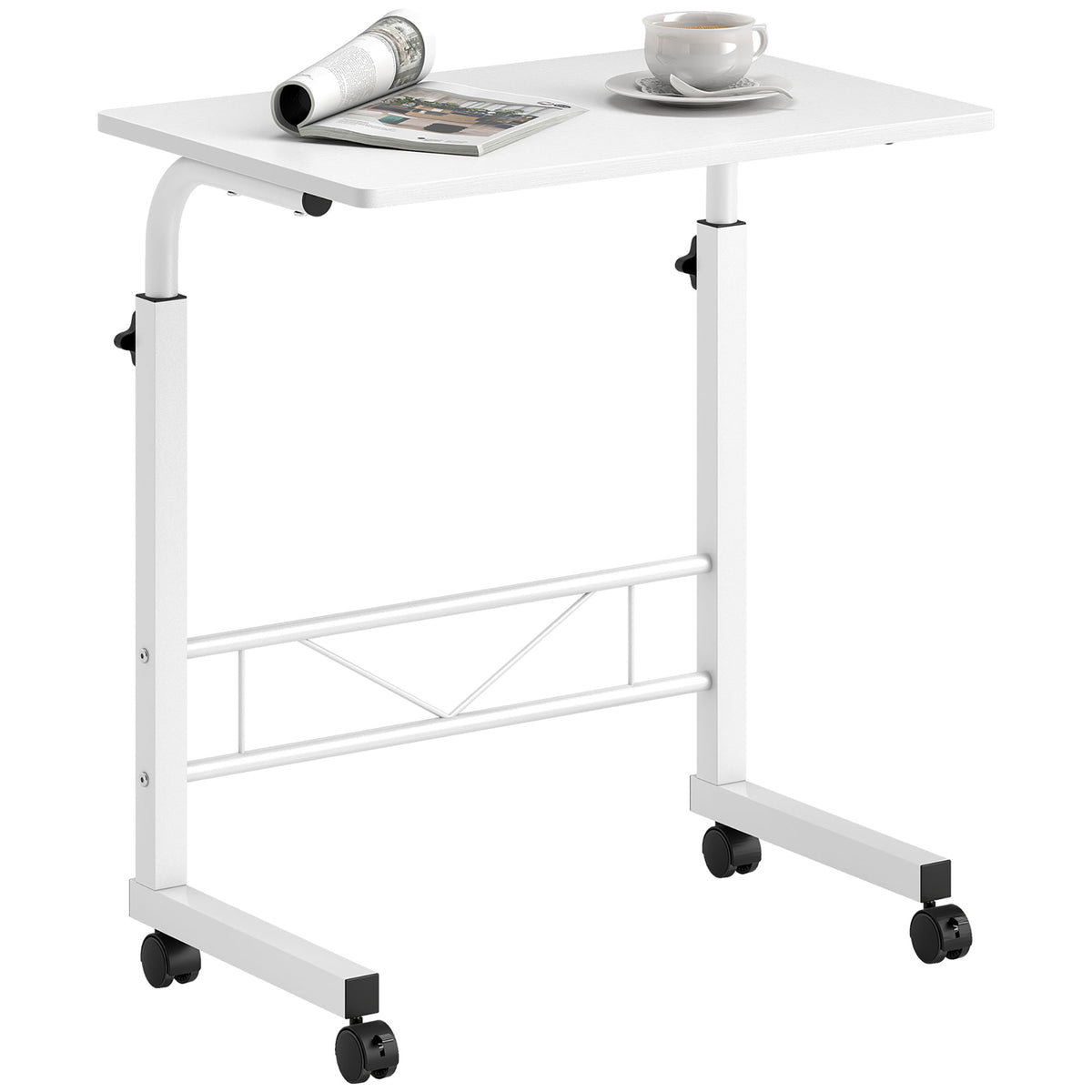 Table d'appoint mobile hauteur réglable — bois