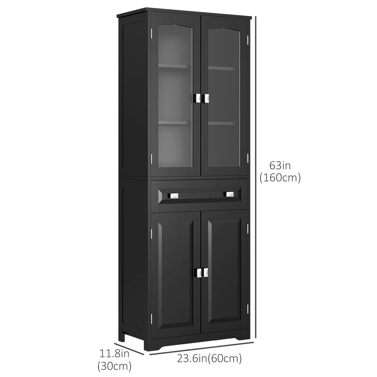 Armoire Pantry 4 portes 160 cm rangement cuisine