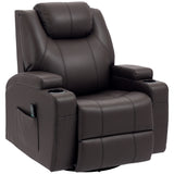 Fauteuil inclinable de massage pivotant en similicuir