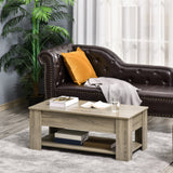 Table basse relevable avec rangement caché et tablette