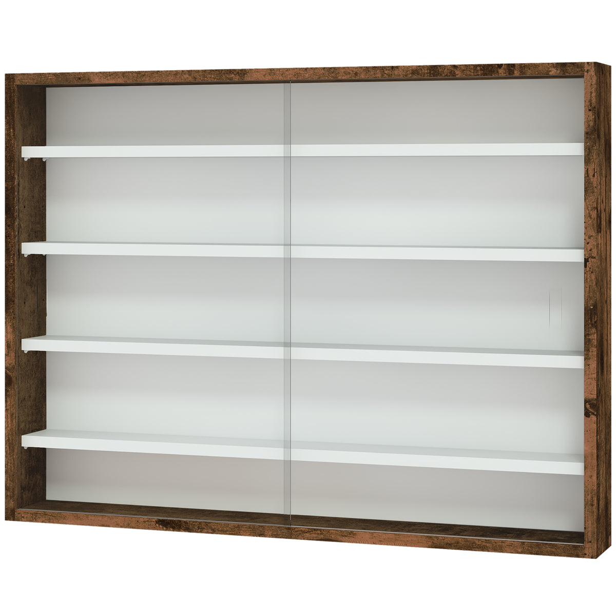 Vitrine murale 5 tablettes avec 2 portes en verre