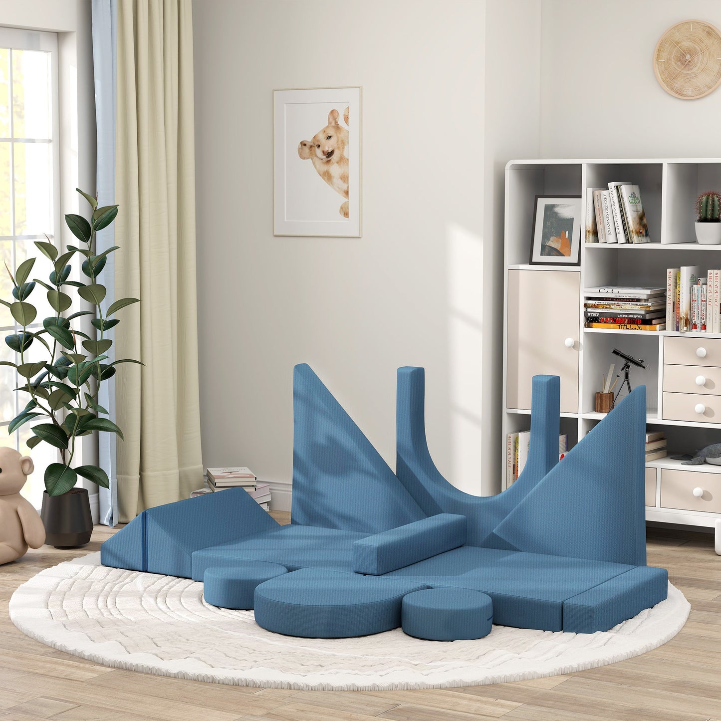 Canapé modulaire enfant 12 pièces fort de jeu