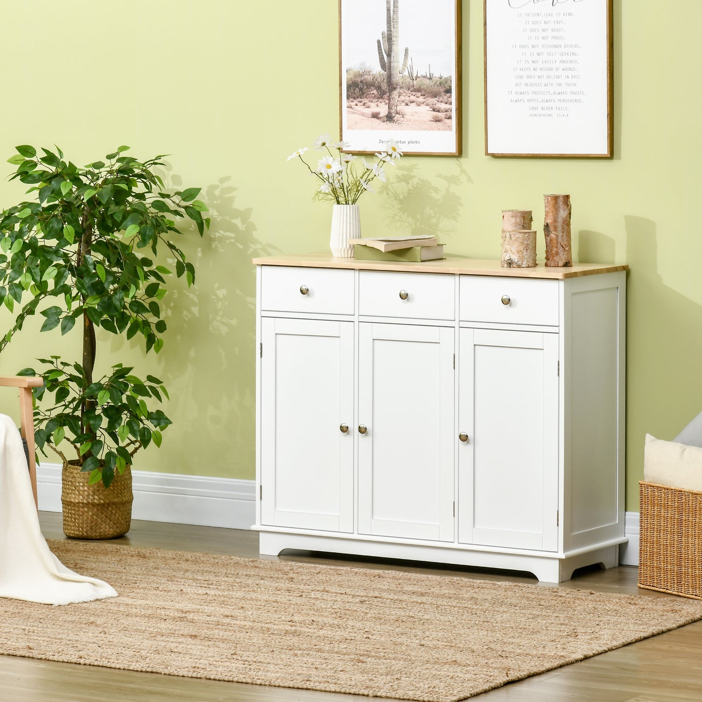 Buffet moderne avec rangement tiroirs et tablettes ajustables