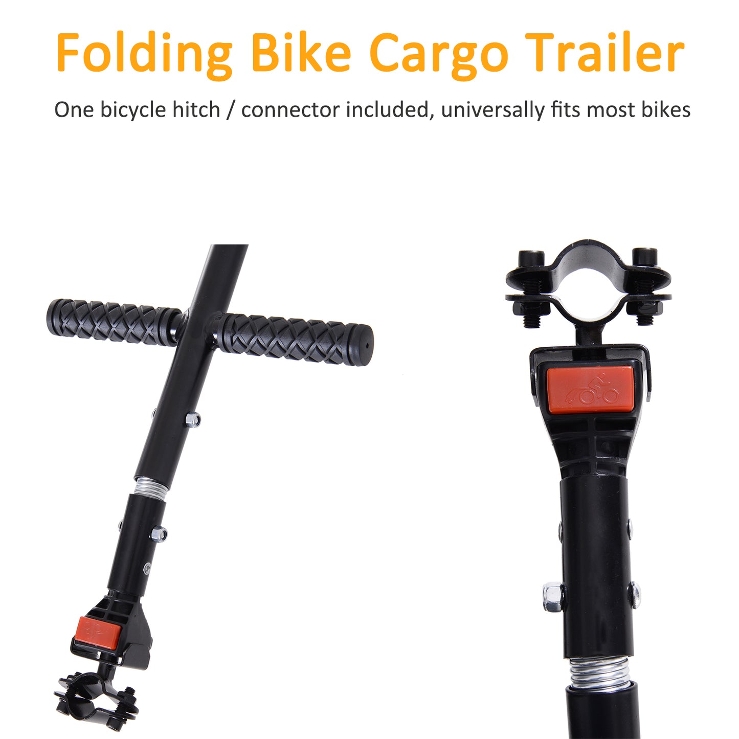 Remorque cargo vélo pliable à attelage universel