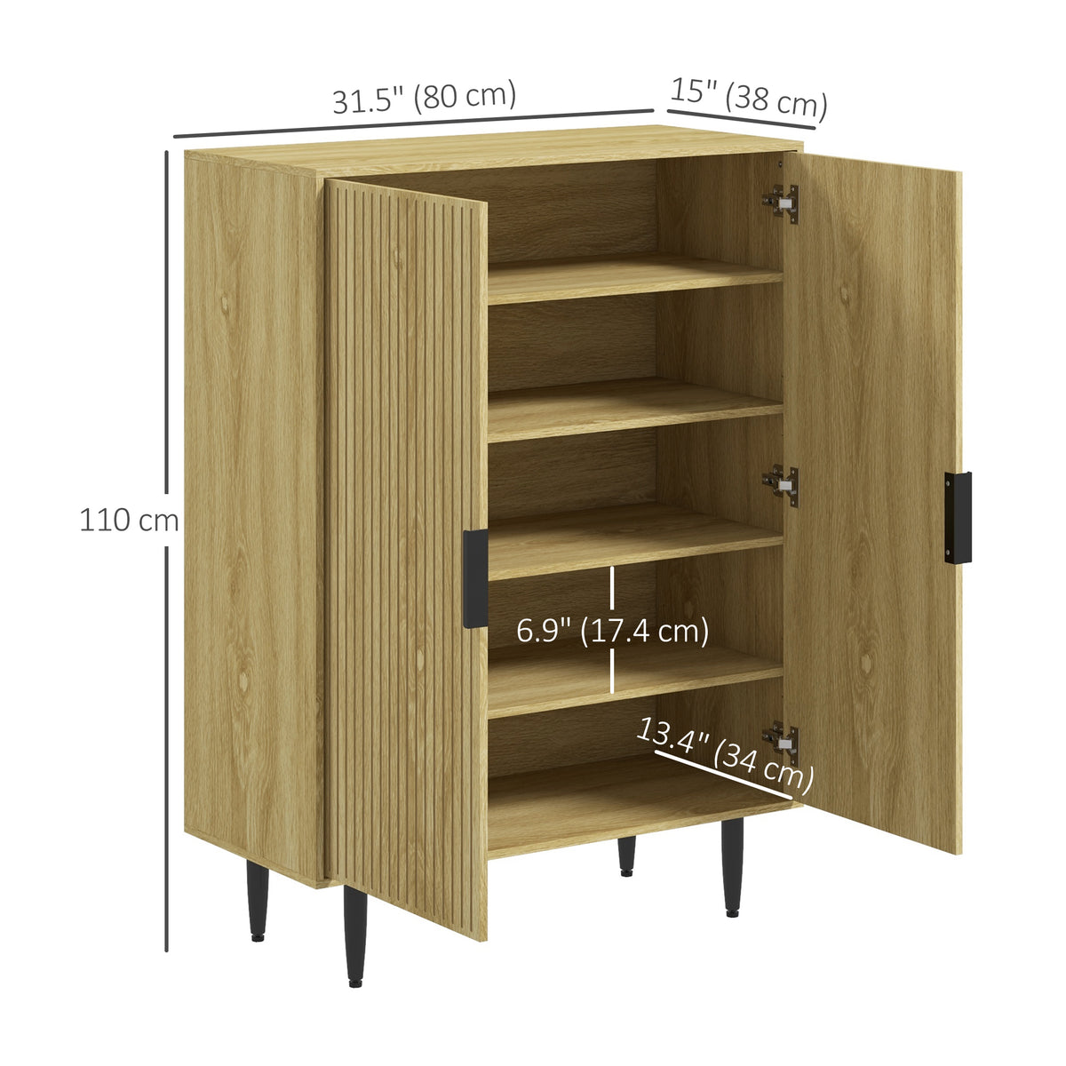 Meuble à chaussures de 5 tablettes style moderne