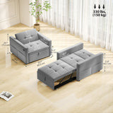 Fauteuil-lit convertible en velours avec USB