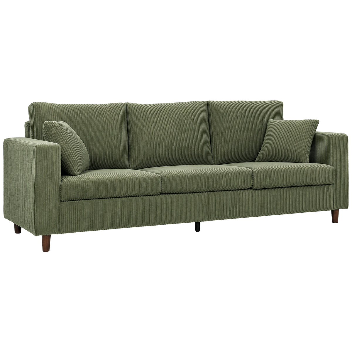 Sofa 3 places siège large et profond en velours côtelé