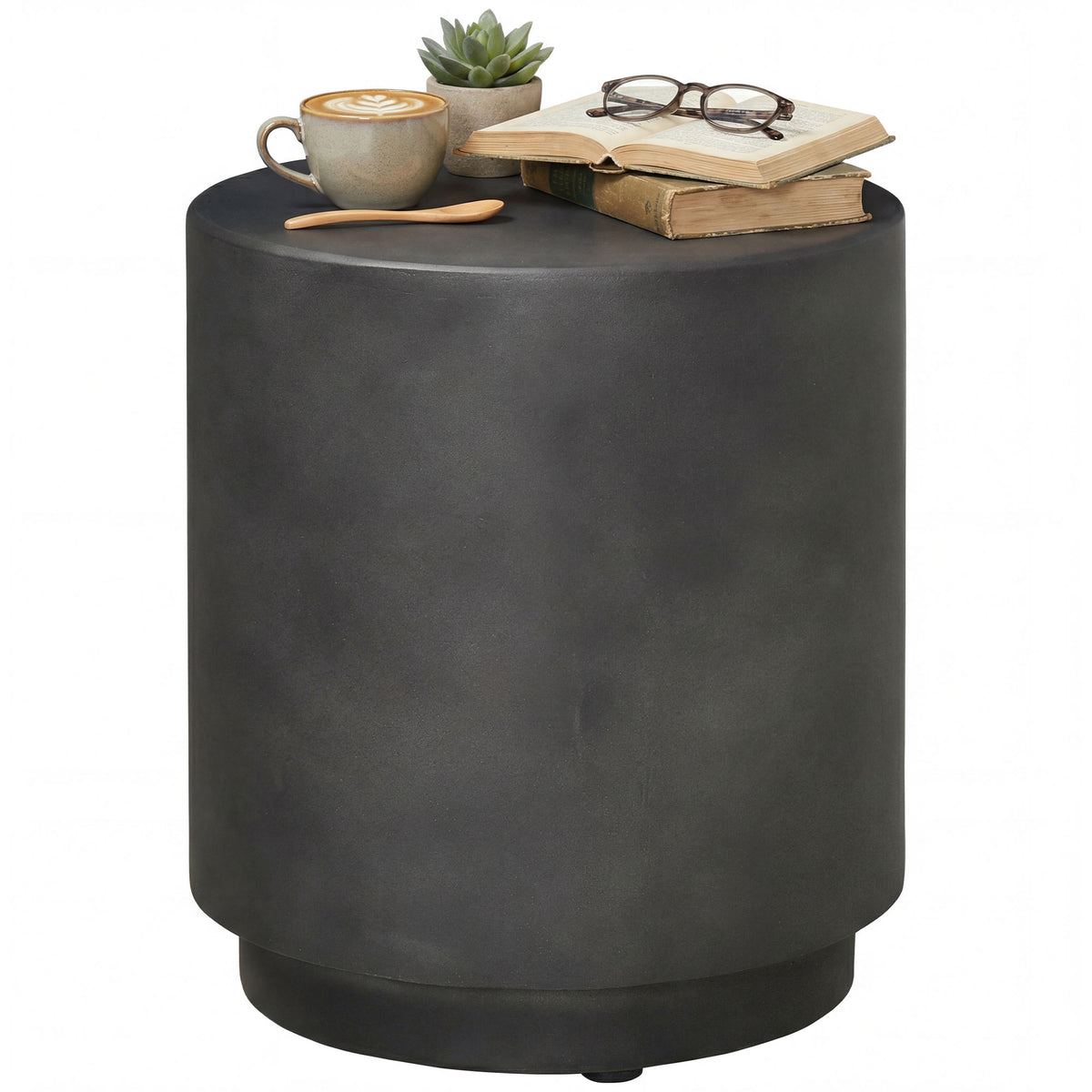 Table d'appoint ronde effet terrazzo