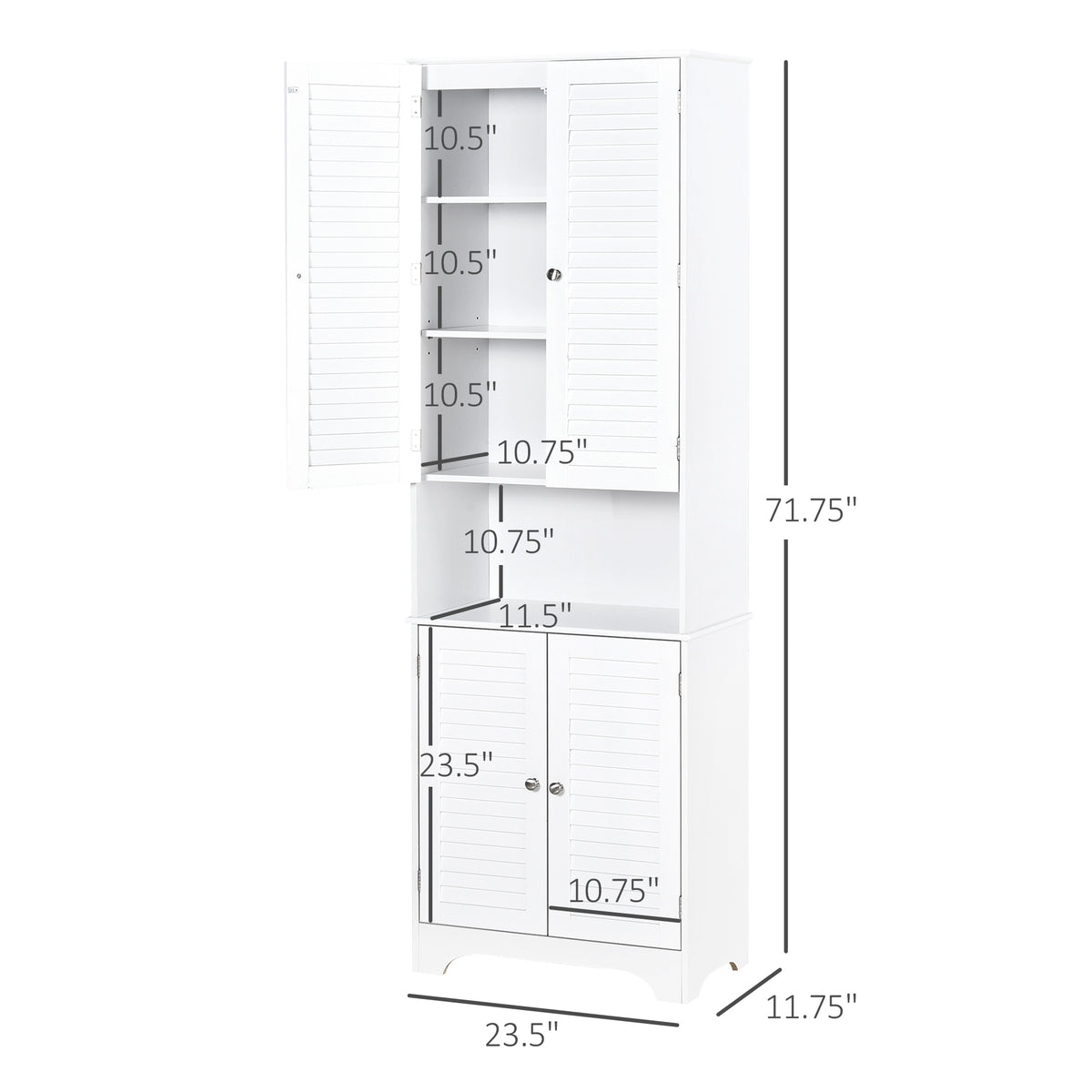 Meuble de rangement haut étroit pour salle de bains