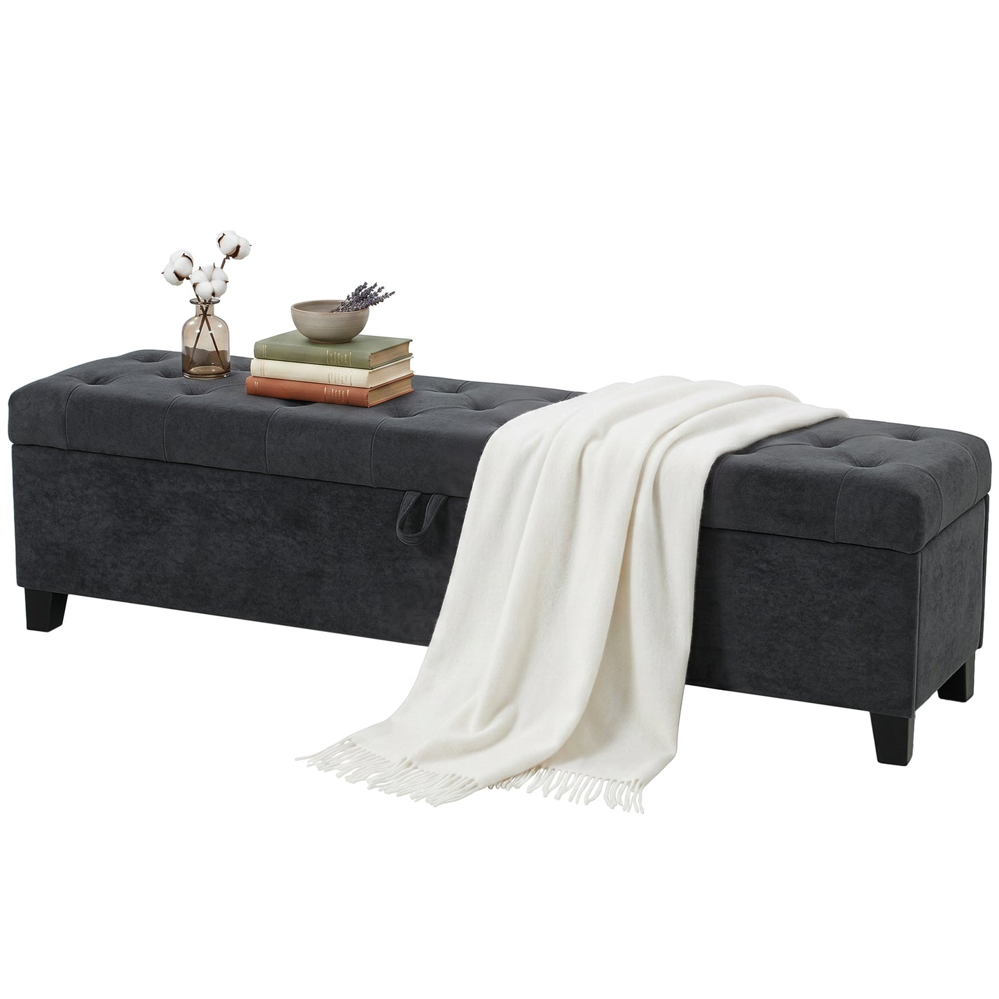 Banc coffre en velours bout de lit 160 cm