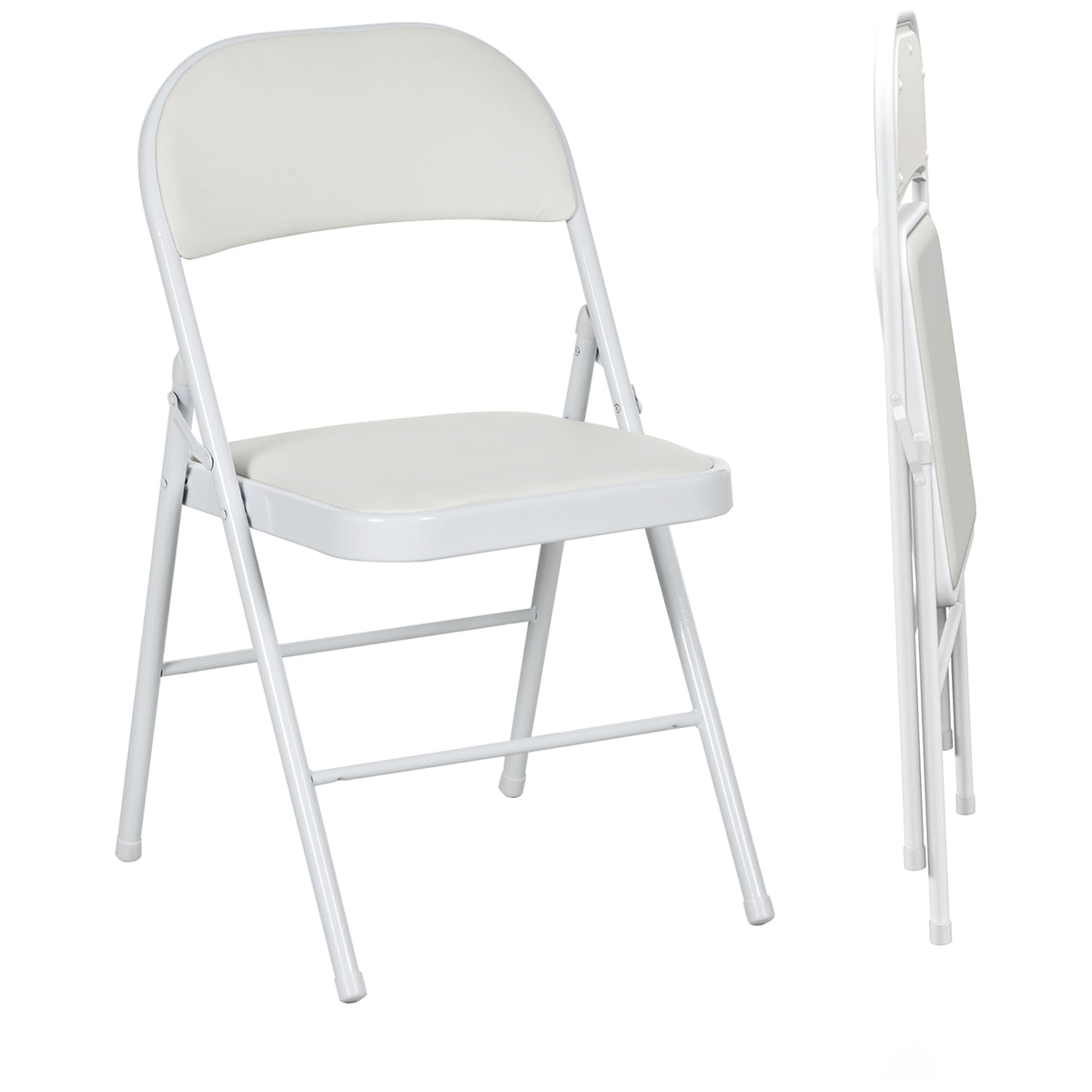 Chaises pliantes rembourrées en similicuir — lot de 2