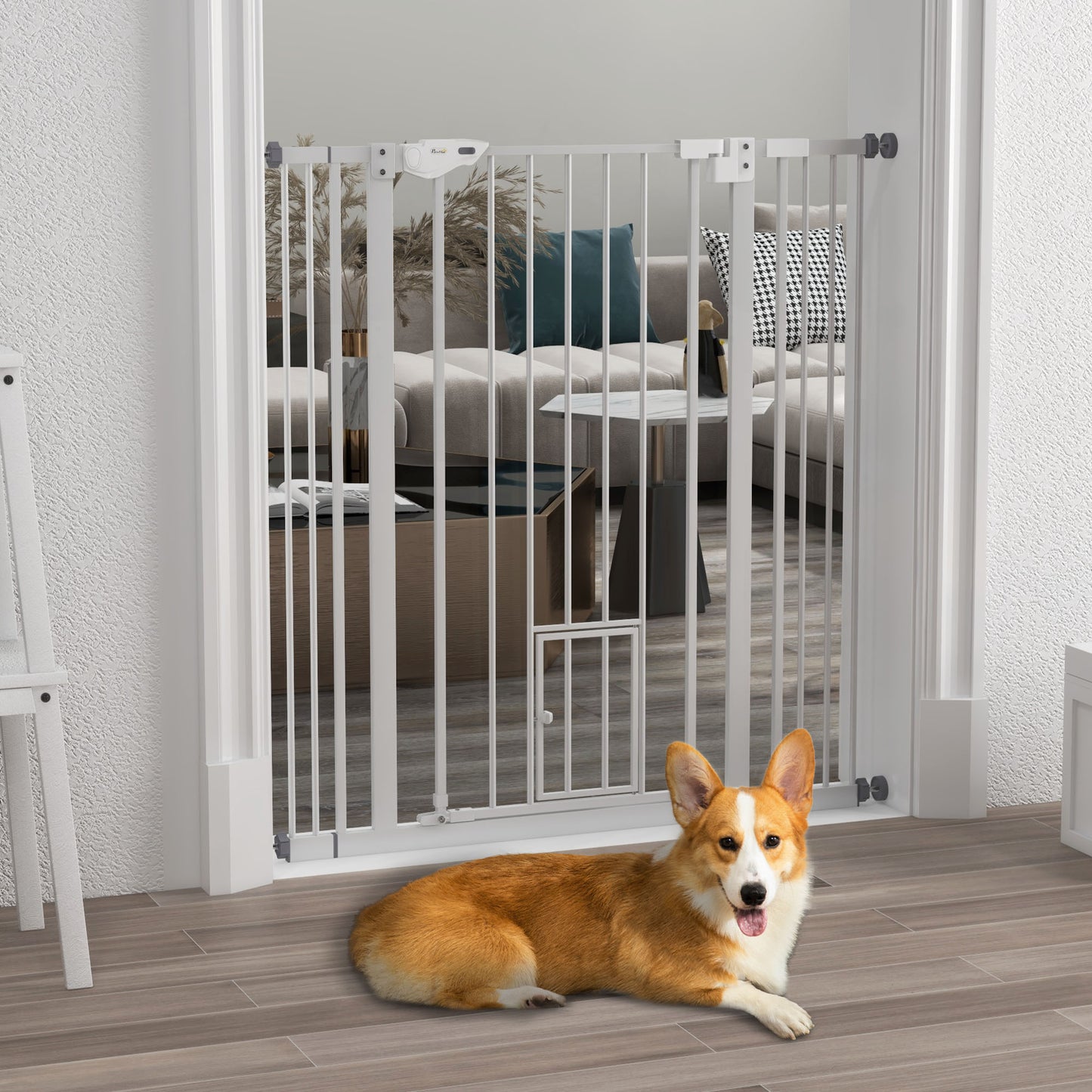 Barrière pour chien intérieure 104 cm ouverture facile