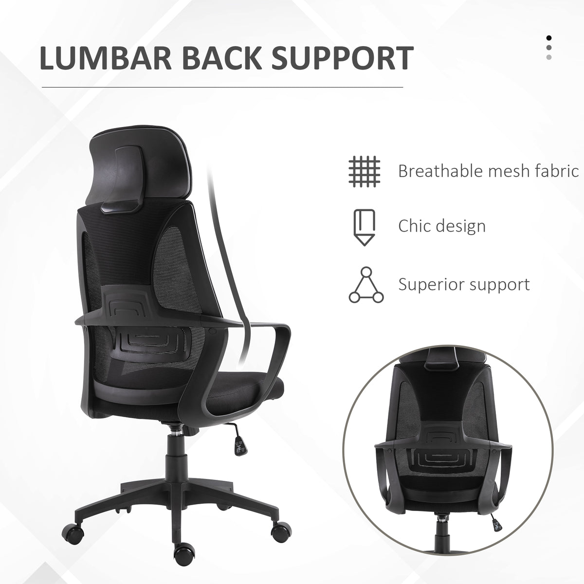 Chaise de bureau ergonomique appui-tête ajustable