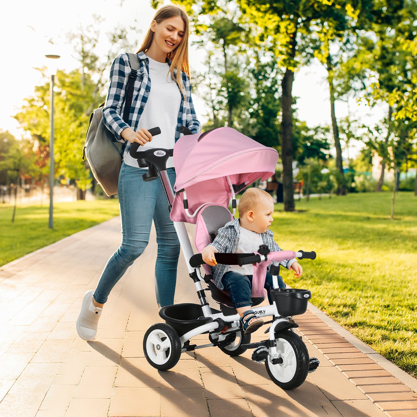 Tricycle évolutif 6-en-1 pour tout-petits avec auvent