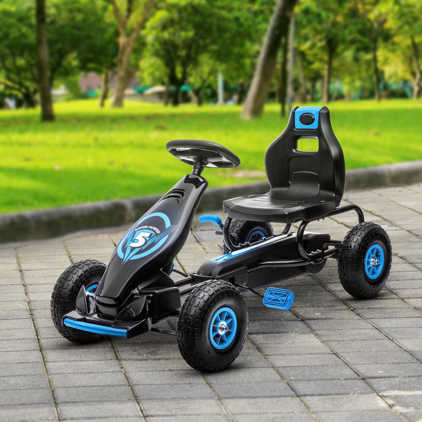 Kart à Pédales pour Enfants - Cadre Acier avec Freins