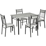 Ensemble salle à manger 5 pièces effet marbre pour 4