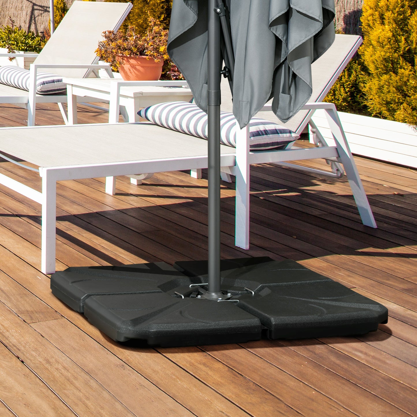 Base de parasol déporté 4 pièces 56 kg