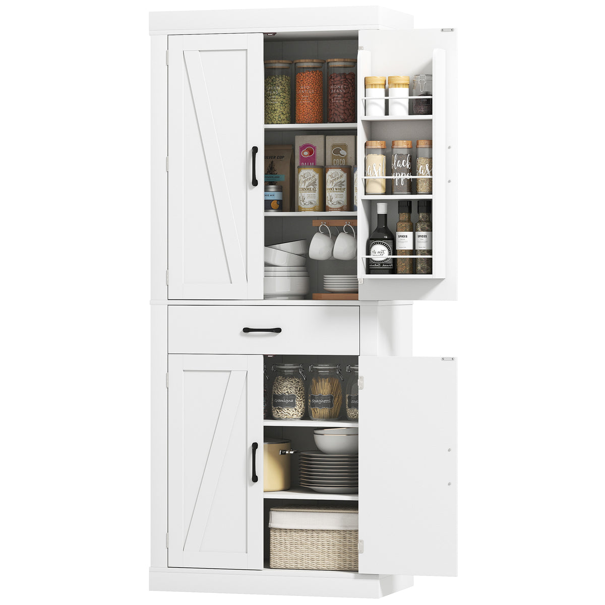 Armoire Pantry Cuisine 182 cm — Portes Grange Fermier