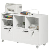 Caisson de bureau mobile à deux tiroirs avec serrure