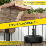 Socle de parasol demi-lune remplissable 18 kg