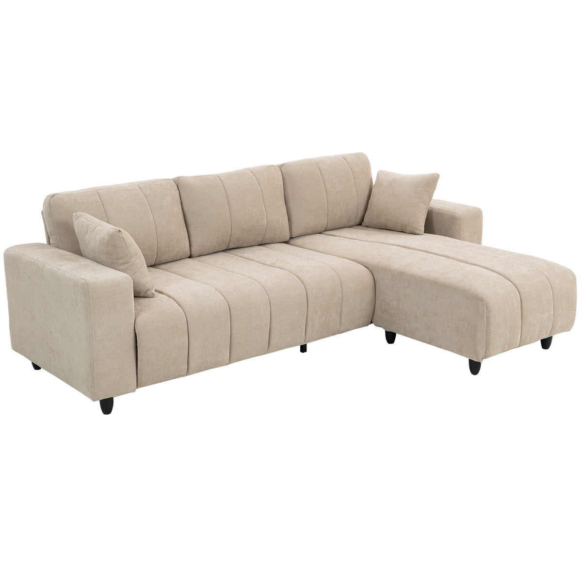 Causeuse sectionnel réversible 4 places tissu lin
