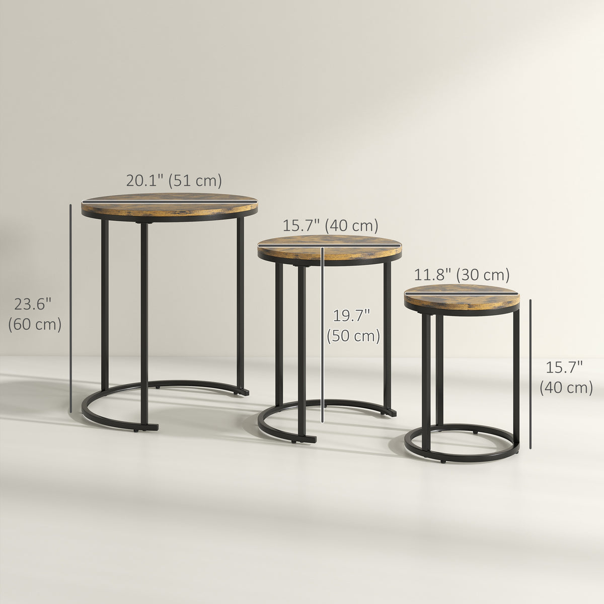Tables gigognes modernes — Lot de 3