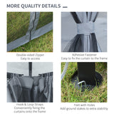 Gazebo aluminium toit rigide avec rideaux et moustiquaires